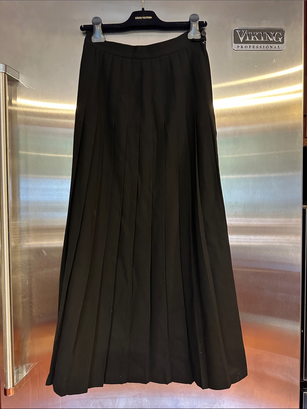 Louis Vuitton Black Pleated Maxi Skirt
